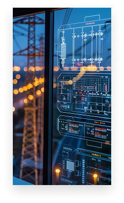Industrial power facility control room
