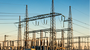 High-voltage power grid substation