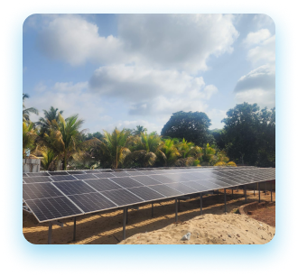 Solar panel array on a rooftop